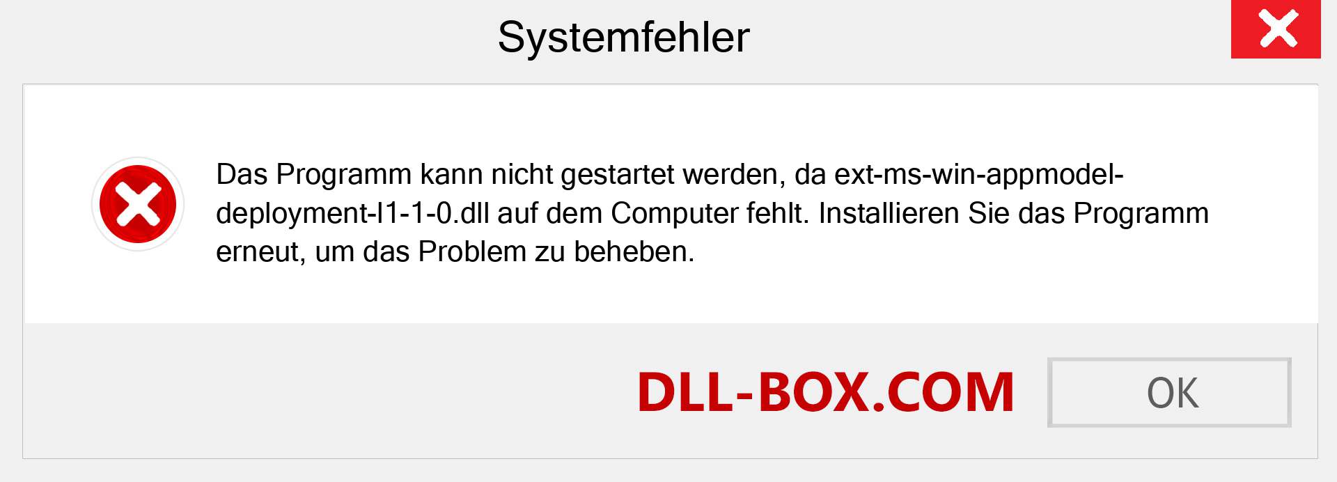 ext-ms-win-appmodel-deployment-l1-1-0.dll-Datei fehlt?. Download für Windows 7, 8, 10 - Fix ext-ms-win-appmodel-deployment-l1-1-0 dll Missing Error unter Windows, Fotos, Bildern